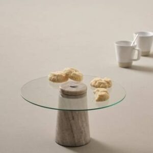 FRANCINE serveringsfat ø 30 cm Greige/glas