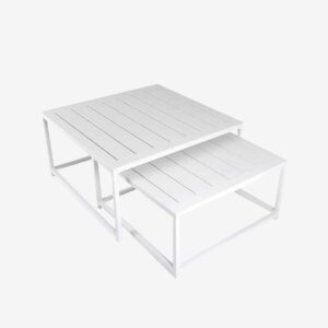 Fritab – Satsbord Easy 60 x 60 x 31 cm, 70 x 70 x 36 cm – Vit – Soffbord utomhus – Från Homeroom