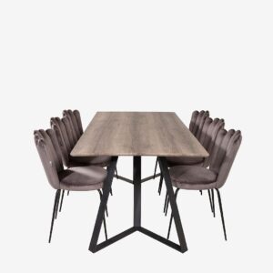 Furniture Fashion – Matgrupp Maggie med Matstol Limhamn – Grå – Matgrupp 6 personer – Från Homeroom