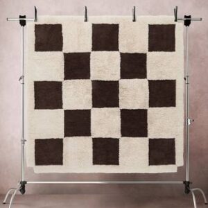 GANNAT fyrkantig ullmatta 250×250 cm Brun/beige