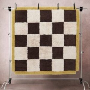 GANNAT fyrkantig ullmatta 250×250 cm Brun/beige/grön