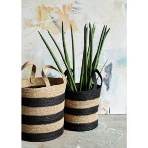 GRÄSKORG 2-set Natur/Svart