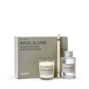 Gift Set Doftljus 70g/Diffuser 85ml Basil & Lime