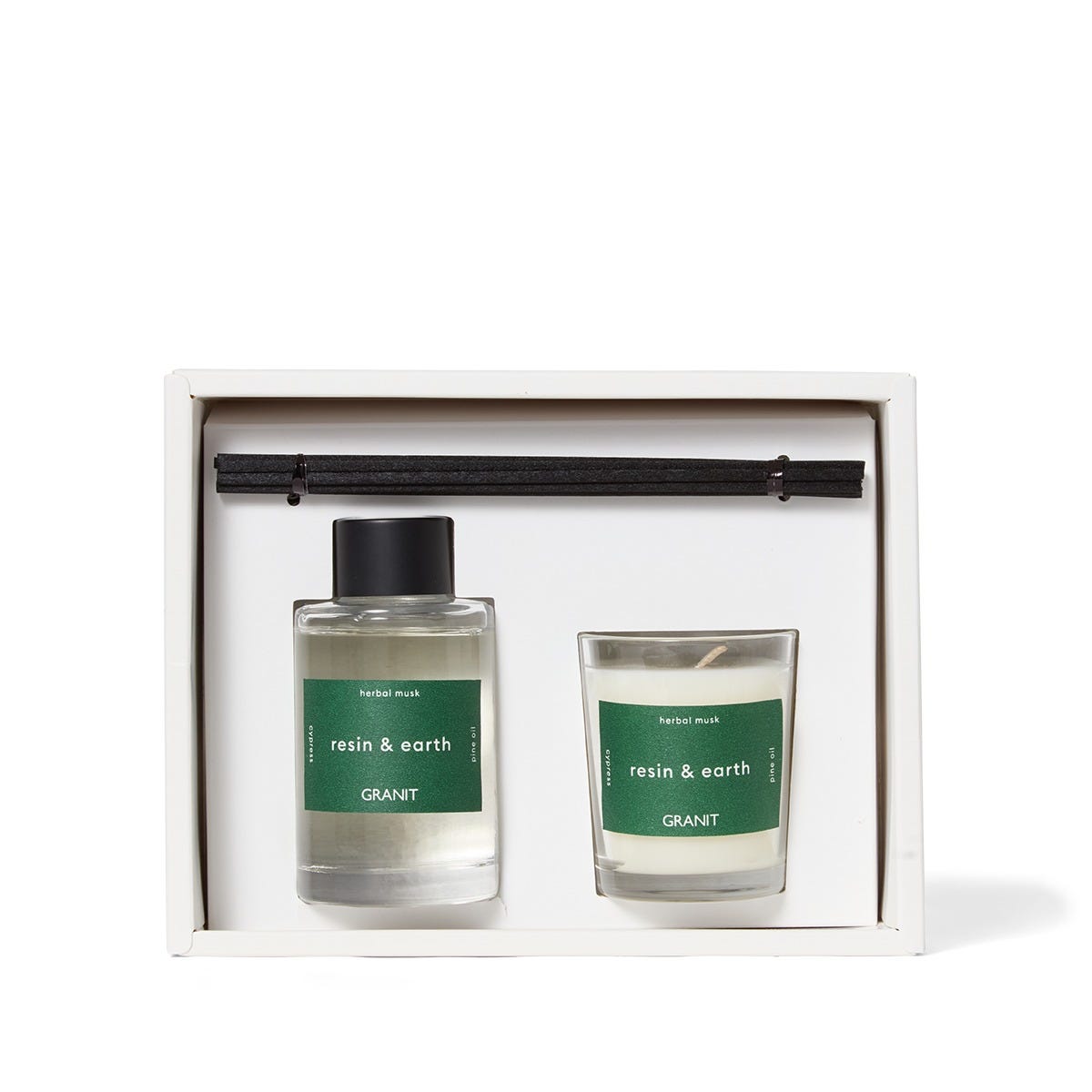 Gift Set Doftljus/Diffuser Resin & Earth