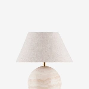 Globen Lighting – Bordslampa Castello 24 Mörkgrön marmor/beige – Beige – Bordslampor – Från Homeroom