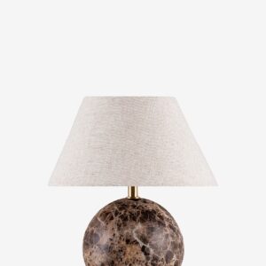 Globen Lighting – Bordslampa Castello 24 Mörkgrön marmor/beige – Brun – Bordslampor – Från Homeroom