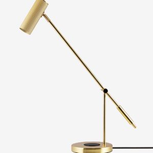 Globen Lighting – Bordslampa Hubble Read med trådlös laddning – Mässing – Skrivbordslampor – Från Homeroom