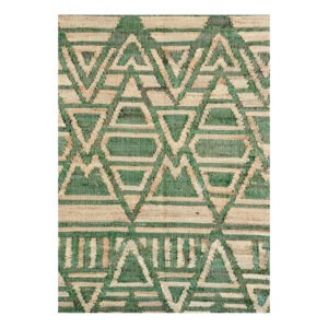 HANDWOVEN Jutematta 120×180 Natur/Grön