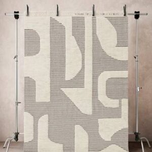 HASSANE ullmatta 170×230 cm Grå/naturvit