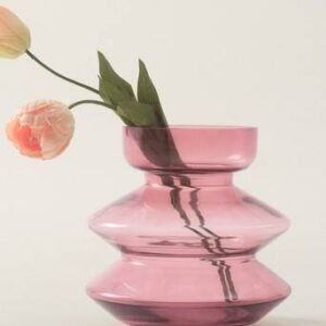 HAZE glasvas – höjd 22 cm Vinröd