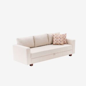 Hanah Home – 3-sits bäddsoffa Aly – Vit – 3-sits soffor – Från Homeroom