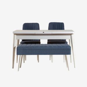 Hanah Home – Set med bord och stolar (4 delar) – Gina – Blå – Matgrupp 4 personer – Från Homeroom