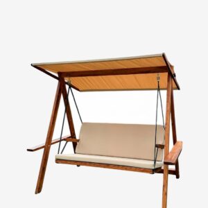 Hanah Home – Trädgård Trippel gungstol Riva – Brun – Trädgårdssoffor – Från Homeroom