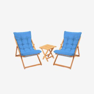 Hanah Home – Trädgårdsset med bord och stolar (3 delar) – Alen – Blå – Loungemöbler – Från Homeroom