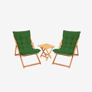 Hanah Home – Trädgårdsset med bord och stolar (3 delar) – Alen – Grön – Loungemöbler – Från Homeroom