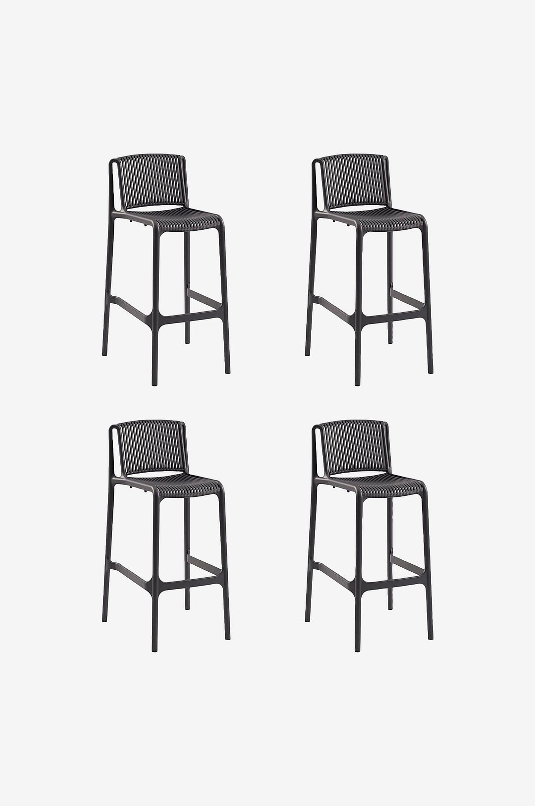 Hanah Home – Uppsättning barstolar (4 delar) – Nes Bar – Grå – Barstolar – Från Homeroom