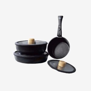 Hermia – Grytuppsättning (9 delar)-Hona Daily – Svart – Grytor & kastruller – Från Homeroom