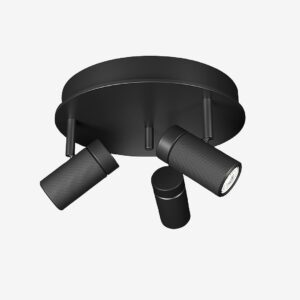Herstal – Spotlight Holder rund 3 lampor – Svart – Spotlights – Från Homeroom