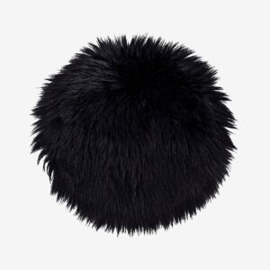 House Nordic – Rund sittdyna av lammskinn i syntetmaterial. I vitt Ø 35 cm – Svart – Sittkuddar & stolsdynor – Från Homeroom