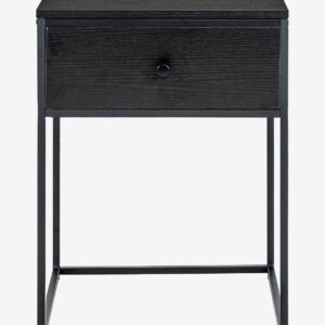 House Nordic – Sängbord med 1 låda Vita – Svart – Sängbord – Från Homeroom