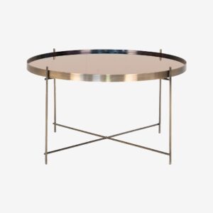 House Nordic – Soffbord Louisville, ø70xh40cm, mässing underrede – Guld – Soffbord – Från Homeroom