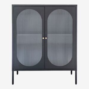 House Nordic – Vitrinskåp, Adelaide 35x90x110 cm – Svart – Skåp – Från Homeroom