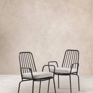 IMPERIA karmstol 2-pack Svart/ljusgrå dyna