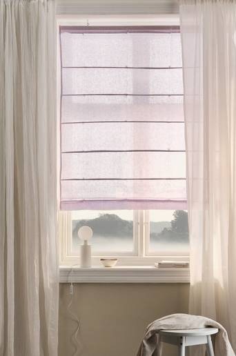 JONIE hissgardin i linne Lavendel