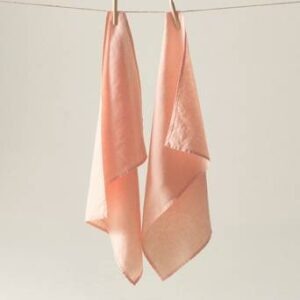 JONIE kökshandduk i linne 2-pack Blek persika