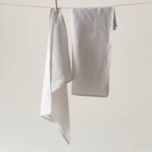 JONIE kökshandduk i linne 2-pack Ljusgrå