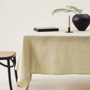 JONIE linneduk Grönbeige