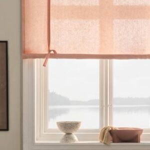 JONIE roll up-gardin i linne Blek persika