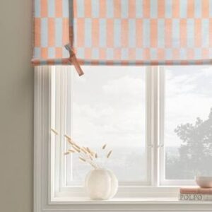 JUNA roll up-gardin Blå/rosa