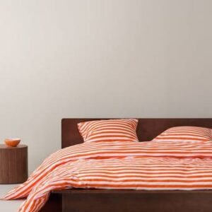 KAYO påslakanset dubbelsäng Mandarin/vit