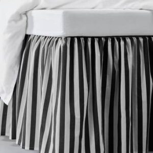 KAYO sängkappa med volang Svart/vit