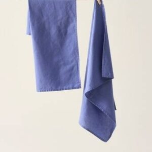 KIT kökshandduk i linne Blå lavendel