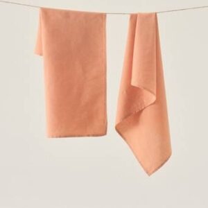 KIT kökshandduk i linne Terrakotta orange