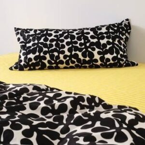 KNOTA 90×50 cm ekologisk örngott Vit/svart