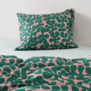 KNOTA örngott 60×50 cm ekologisk Rosa/grön