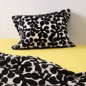 KNOTA örngott 60×50 cm ekologisk Vit/svart