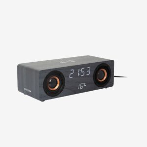 Karlsson – Väckarklocka Classic Bt Speaker Radio W. Phone Charger – Svart – Väggklockor & bordsur – Från Homeroom