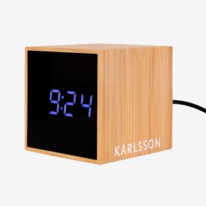 Karlsson – Väckarklocka Mini Cube Bamboo – Brun – Väggklockor & bordsur – Från Homeroom