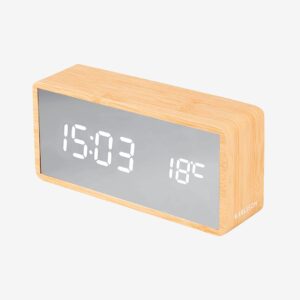 Karlsson – Väckarklocka Silver Mirror LED – Brun – Väggklockor & bordsur – Från Homeroom