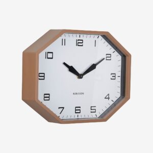 Karlsson – Väggklocka Modern Factory Octagon – Brun – Väggklockor & bordsur – Från Homeroom