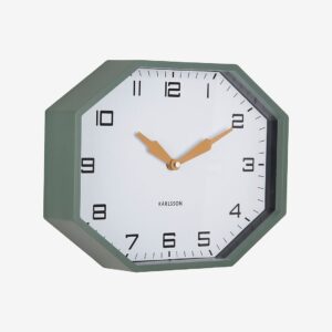 Karlsson – Väggklocka Modern Factory Octagon – Grön – Väggklockor & bordsur – Från Homeroom