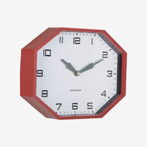 Karlsson – Väggklocka Modern Factory Octagon – Röd – Väggklockor & bordsur – Från Homeroom