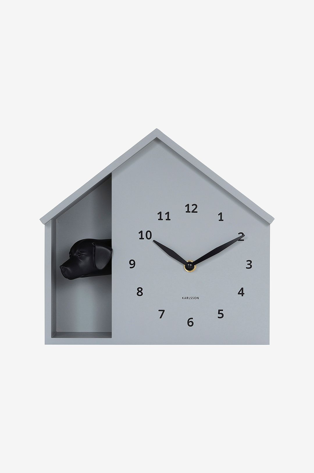 Karlsson - Väggklocka Peeking Doggy - Grå - Väggklockor & bordsur - Från Homeroom