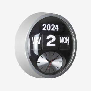 Karlsson – Väggklocka Round Flip – Silver – Väggklockor & bordsur – Från Homeroom