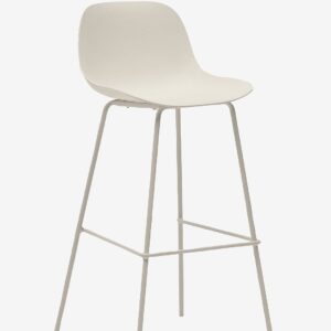 Kave Home – Altea pall med stålben 75 cm – Beige – Barstolar & pallar – Från Homeroom