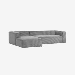 Kave Home – BLOK soffa – divan vänster – Grå – 4-sits soffor – Från Homeroom